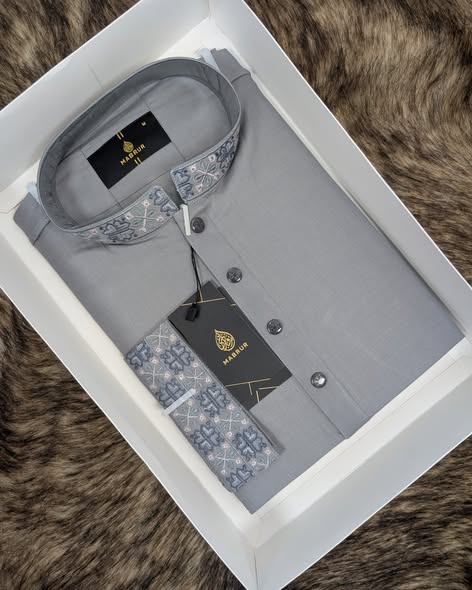 Elegance in Earth Tones: Men's Embroidered Panjabi