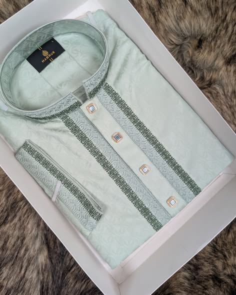 Gemini said Elegant Mint Green Textured Panjabi