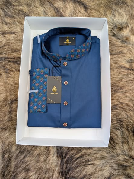 Classic Navy Printed Panjabi