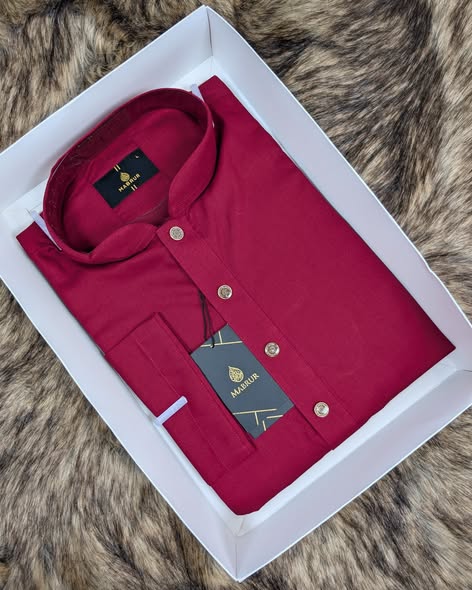 Classic Red Cotton Panjabi for Men