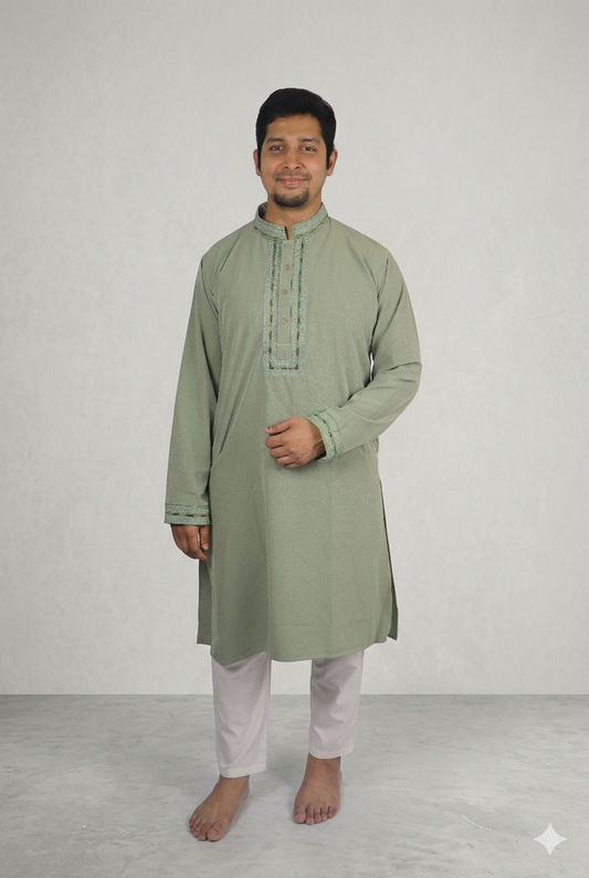 Elegant Sage Green Panjabi