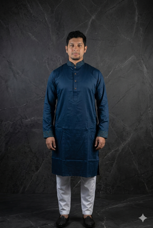 Classic Navy Printed Panjabi